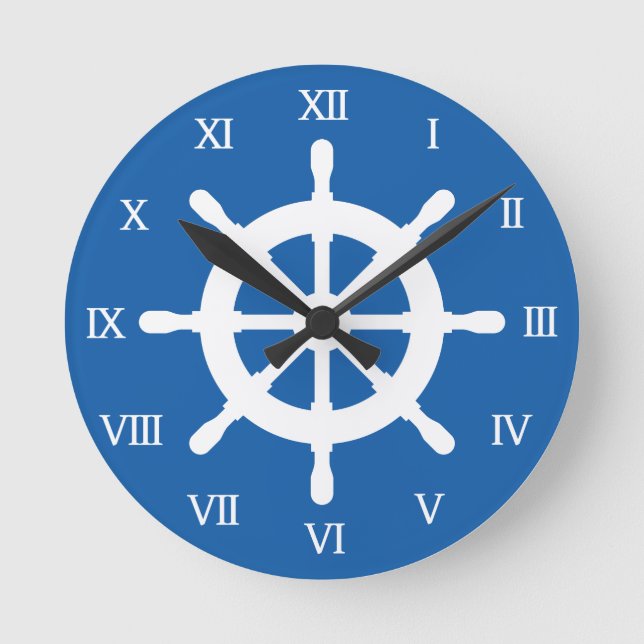 Nautical ship wheel small wall clock home decor (Front)