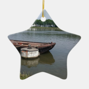 nautical shipping boat buoy, ship rope quay canal ceramic ornament