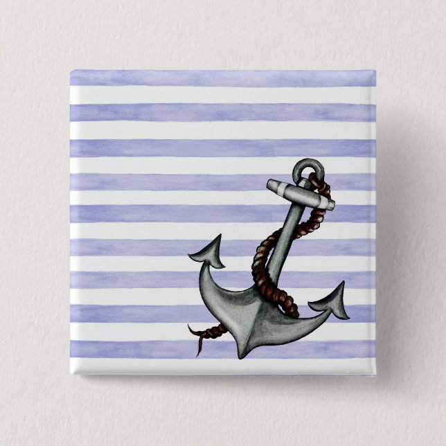 Nautical Ship's Anchor 15 Cm Square Badge (Front)