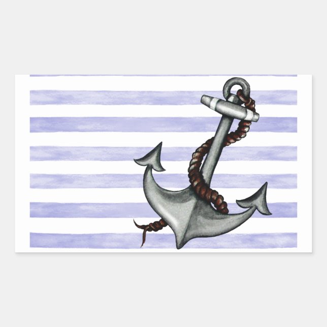 Nautical Ship's Anchor Rectangular Sticker (Front)
