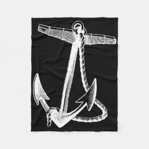 Nautical Ships Anchor Sailing Naval Fleece Blanket