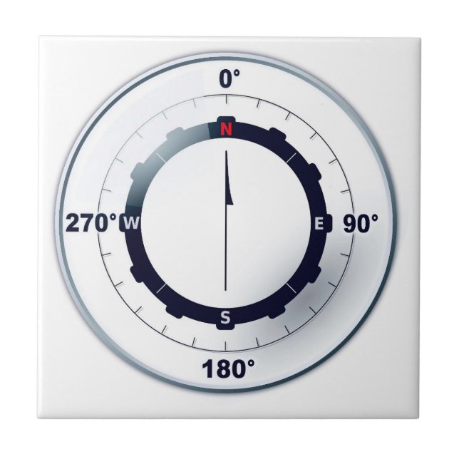 Nautical Ships Compass  Ceramic Tile (Front)