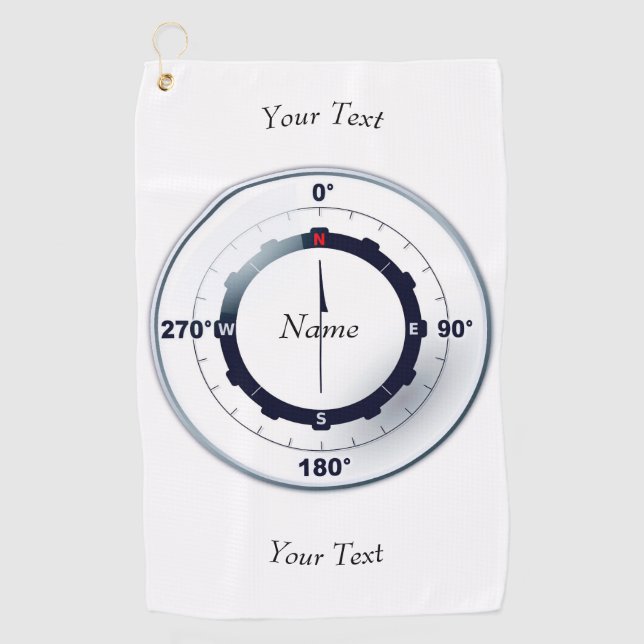 Nautical Ships Compass  Golf Towel (Front)