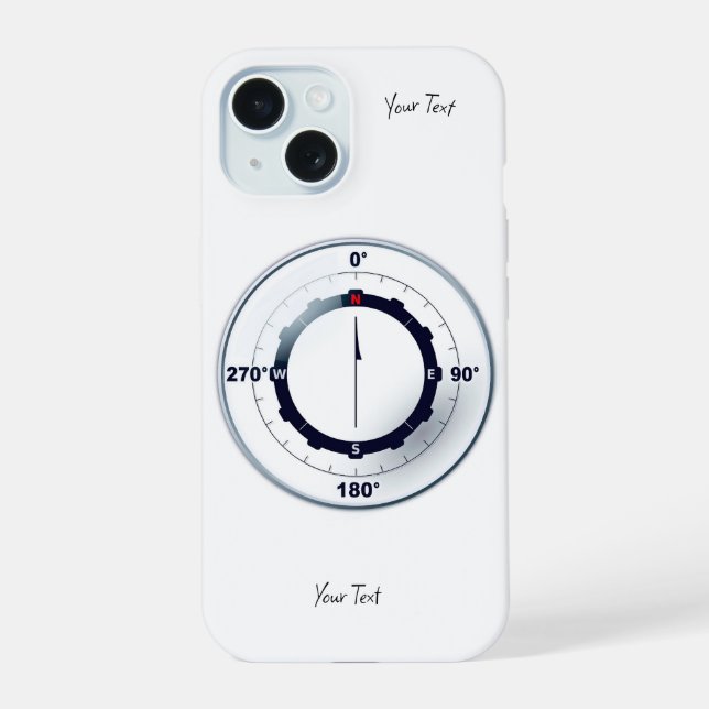 Nautical Ships Compass  iPhone 15 Case (Back)