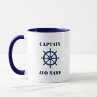 Nautical Ships Wheel Helm Captain or Boat Name