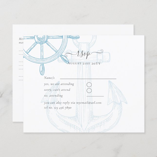 Nautical Ships Wheel Wedding (Front/Back)