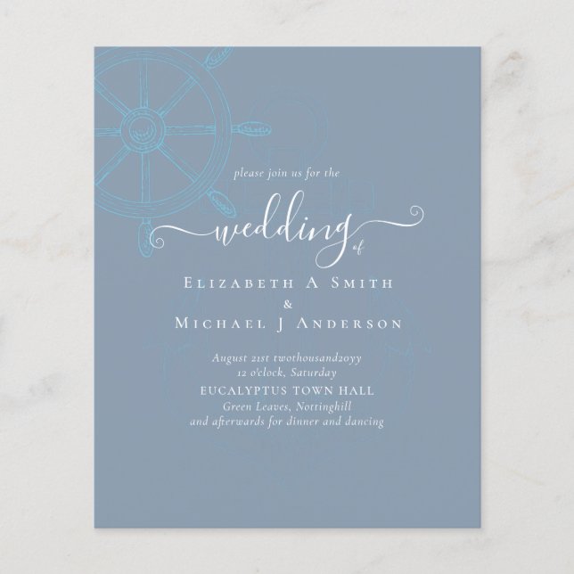 Nautical Ships Wheel Wedding Flyer (Front)