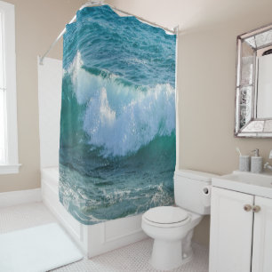 Nautical Shower Curtain, Waves sea shore ocean Shower Curtain