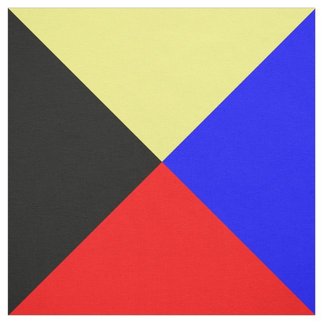 Nautical Sign Code Flags Letter Z "Zulu" Fabric (Swatch)
