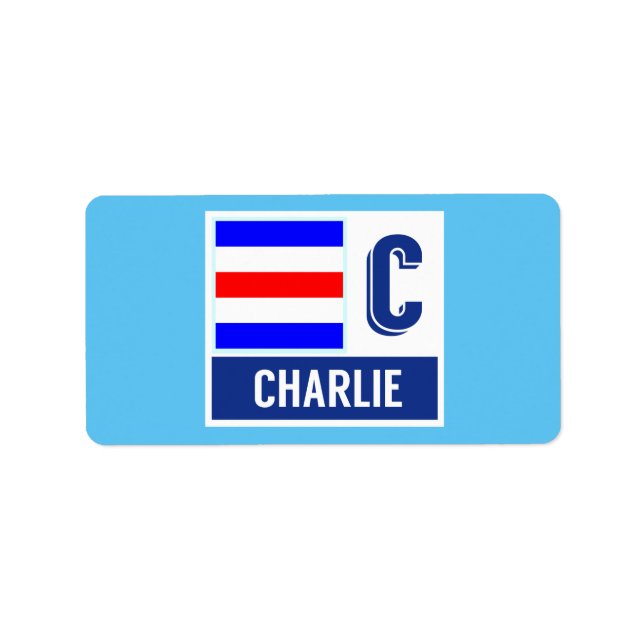 Nautical Signal Code Flag C "Charlie" Label (Front)