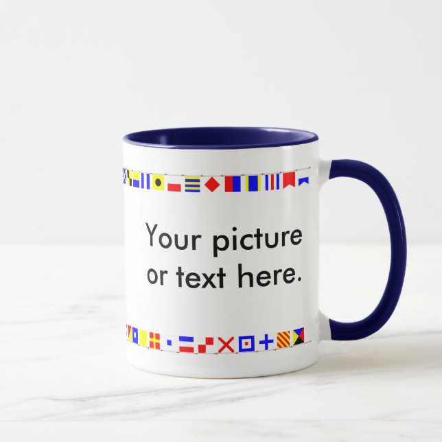 Nautical Signal Flag A to Z borders with toggles Mug (Right)