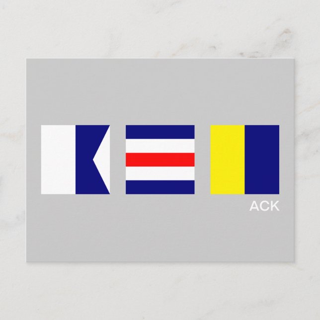 Nautical Signal Flag ACK Nantucket Postcard (Front)