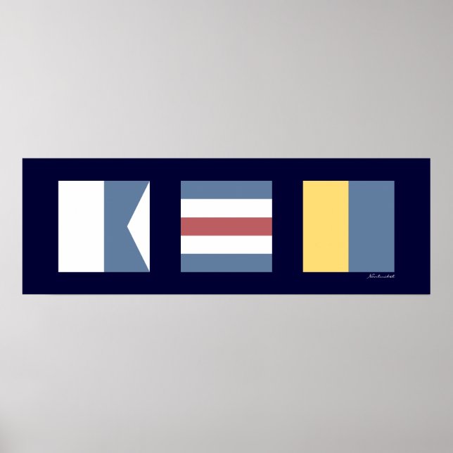 Nautical Signal Flags ACK Nantucket Poster (Front)
