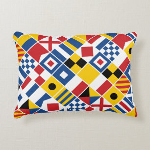 Nautical Signal Flags Pattern Decorative Cushion