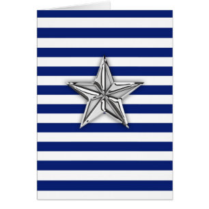 Nautical Silver Star on Stripes