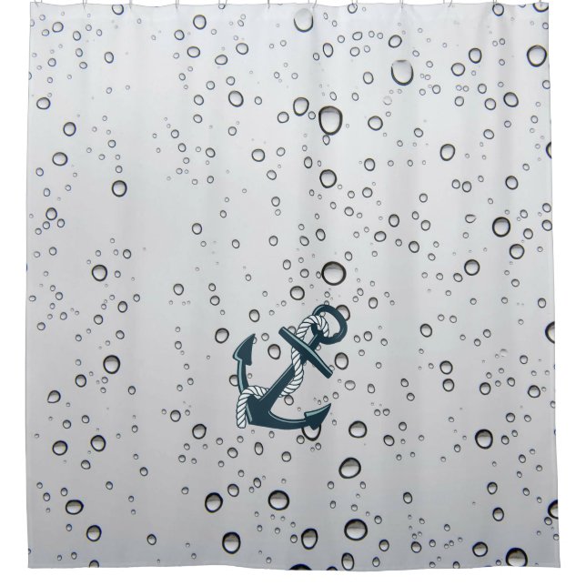 Nautical Sinking Anchor Shower Curtain (Front)