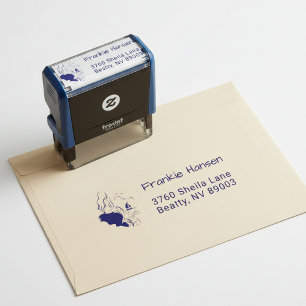 Nautical Siren and Sailboat Return Address Stamp