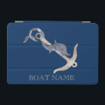 Nautical Spirit Anchor Dolphin Navy Blue  iPad Mini Cover<br><div class="desc">This image features an anchor on a navy blue background.</div>