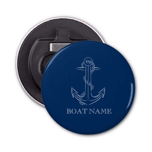 Nautical Spirit Anchor Navy Blue  Bottle Opener (Front)