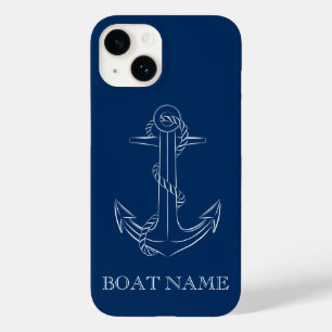 Nautical Spirit Anchor Navy Blue Case-Mate iPhone 14 Case