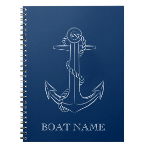 Nautical Spirit Anchor Navy Blue Notebook