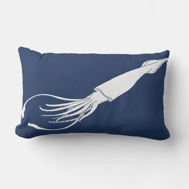 Nautical Squid Lumbar Pillow (Front)
