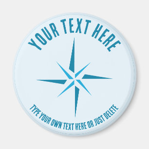 Nautical star. Compass rose. Sailor Gift Template Magnet