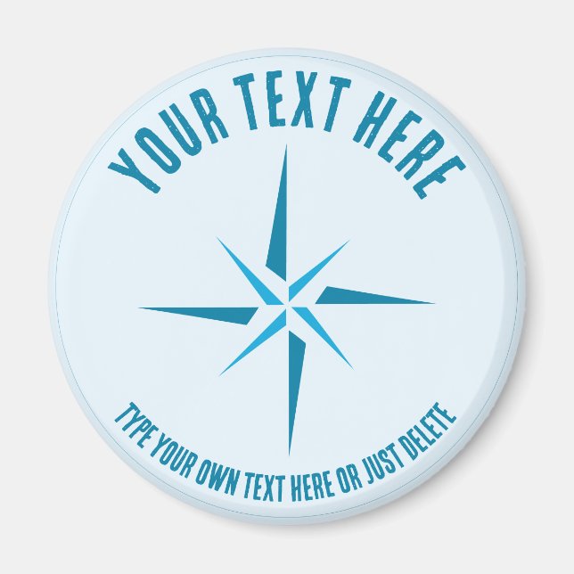 Nautical star. Compass rose. Sailor Gift Template Magnet (Front)
