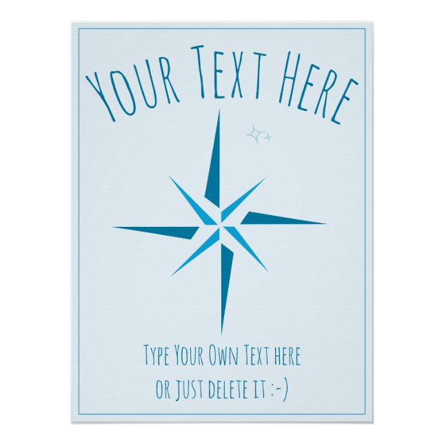 Nautical star. Compass rose. Sailor Gift Template Poster (Front)