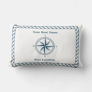 Nautical star Custom Boat Name Pillow