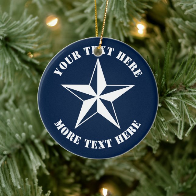 Nautical star custom Christmas ornament for sailor (Tree)