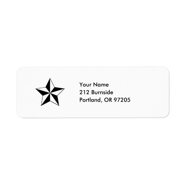 Nautical Star Label Return Address Label (Front)