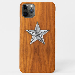 Nautical Star on Teak Veneer Style iPhone 11 Pro Max Case
