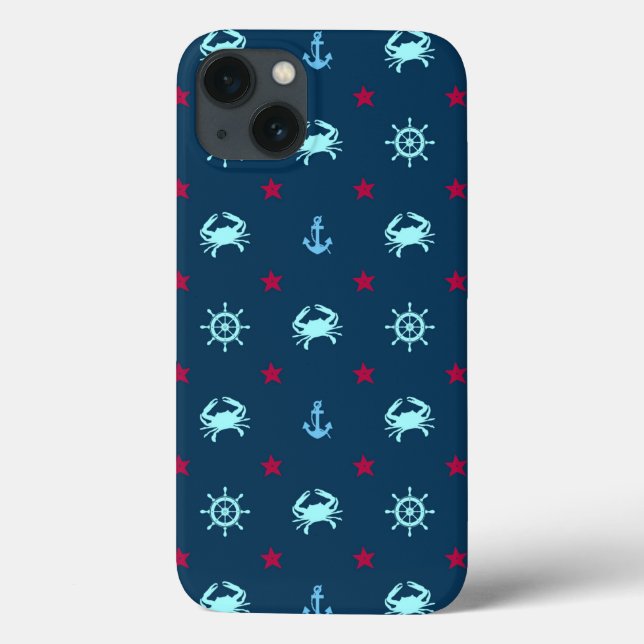 Nautical Star Pattern Case-Mate iPhone Case (Back)