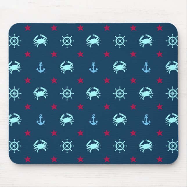 Nautical Star Pattern Mouse Pad (Front)