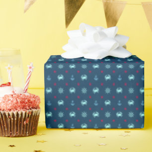 Nautical Star Pattern Wrapping Paper