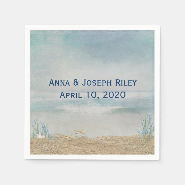 Nautical Starfish and Ocean Napkin (Front)