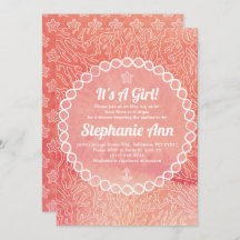 Nautical Starfish Baby Girl Baby Shower Invitation