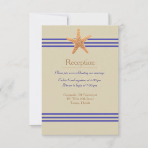 Nautical Starfish Beige - Reception Invitation