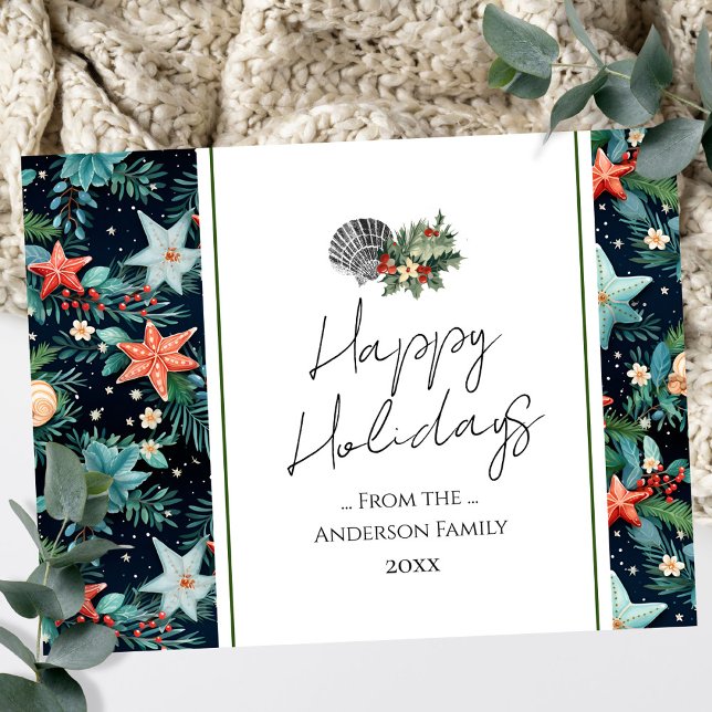 Nautical Starfish Christmas Greetings  Postcard (Creator Uploaded)