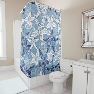 Nautical Starfish Collection Shower Curtain