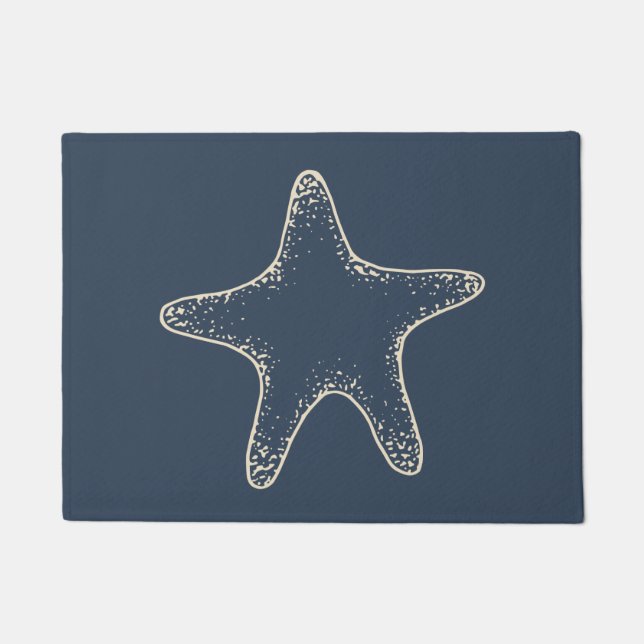 Nautical Starfish Doormat Rug Mat Gift (Front)