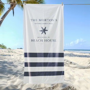 Nautical Starfish Family Beach House Towel