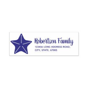 Nautical Starfish Fun Typography Return Address Self-inking Stamp