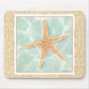 Nautical Starfish in Water Mouse Pad