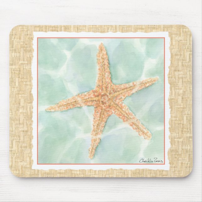 Nautical Starfish in Water Mouse Pad (Front)