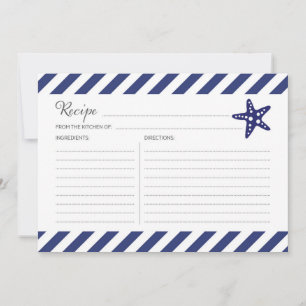 Nautical Starfish Recipe Card