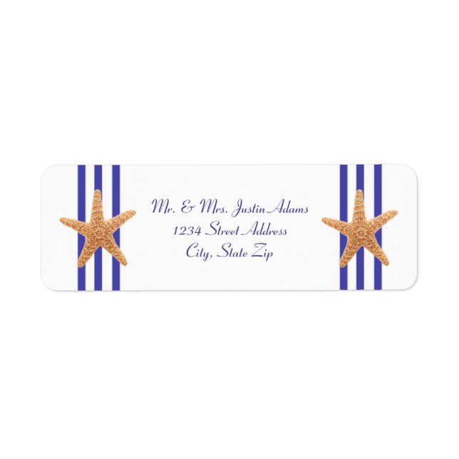 Nautical Starfish - Return Address Labels (Front)