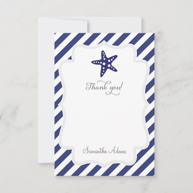 Nautical Starfish Thank You Card (Front)