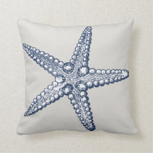 Nautical Starfish Throw Pillow